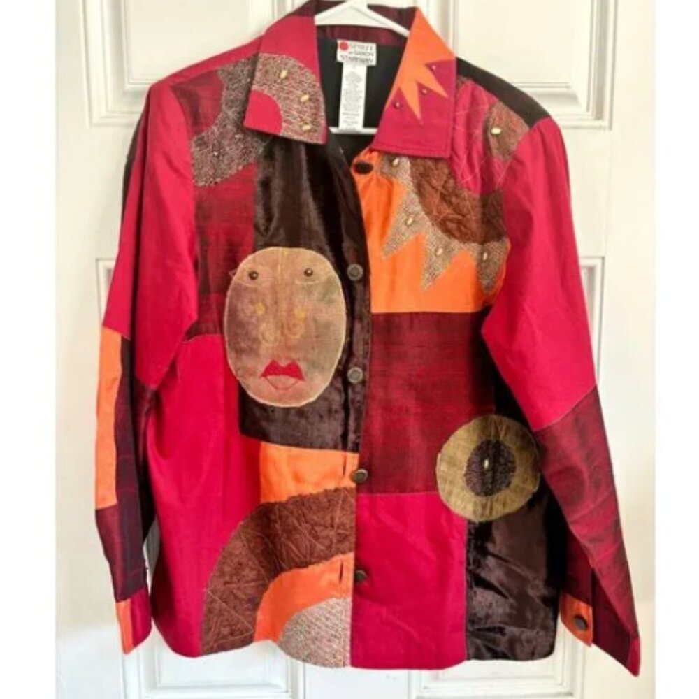 Vintage Spirit By Sandy Starkman Patchwork Jacket S